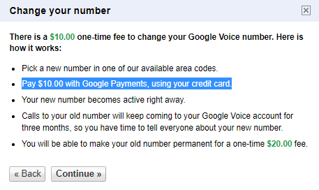 Google Voice永久保号-支付10美元